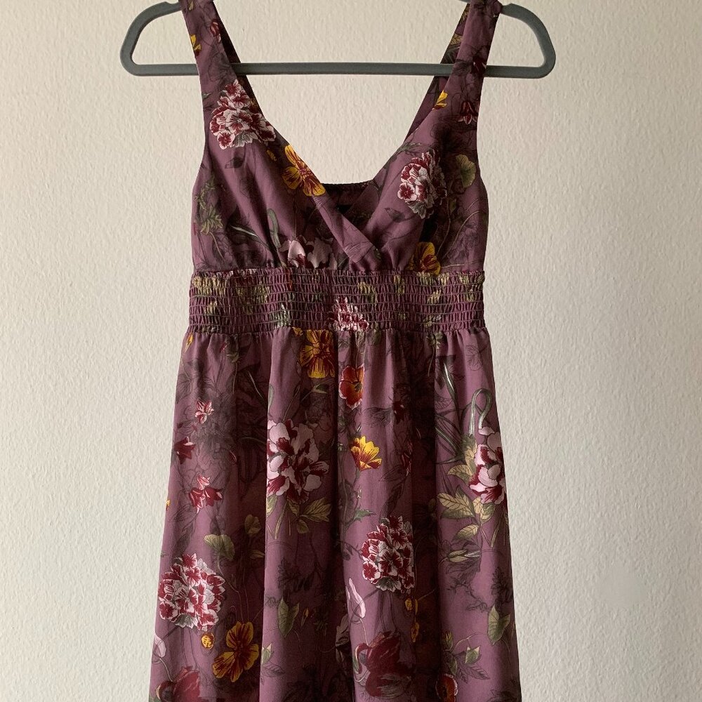 🌸 HM Summery Floral Burgundy Midi Dress – Effortlessly Feminine! 🌿